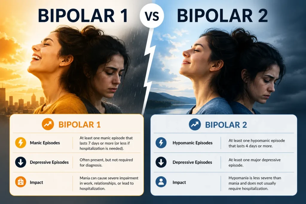 Bipolar 1 vs Bipolar 2