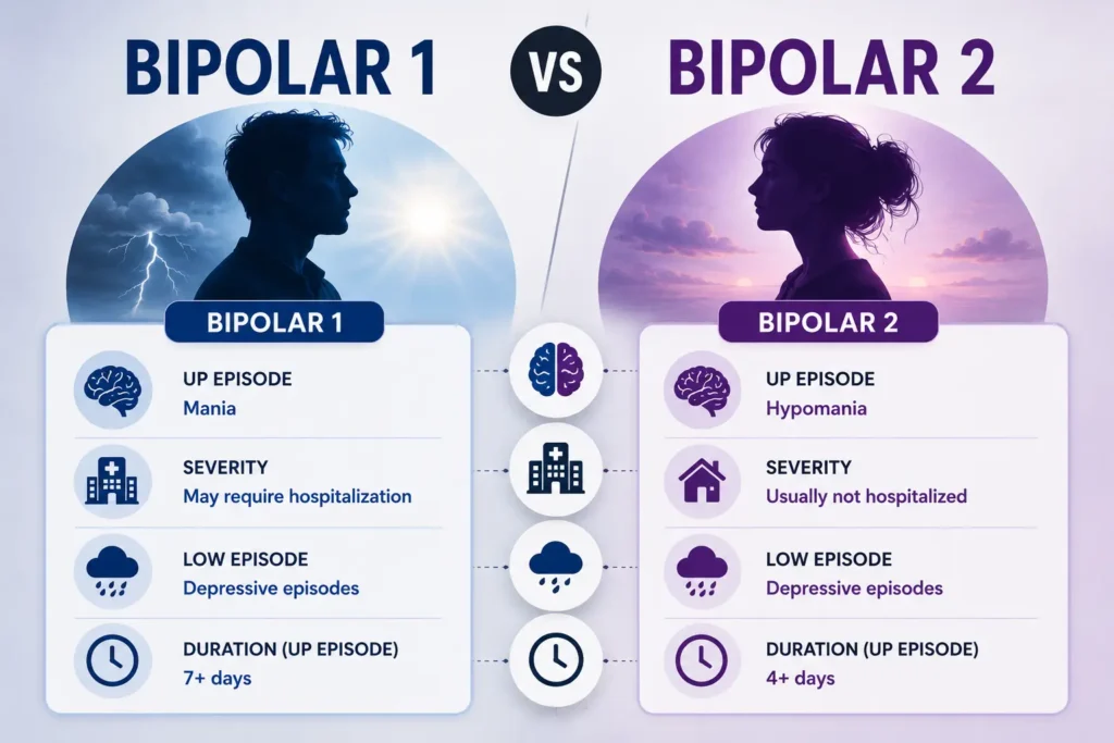 Bipolar 1 vs 2