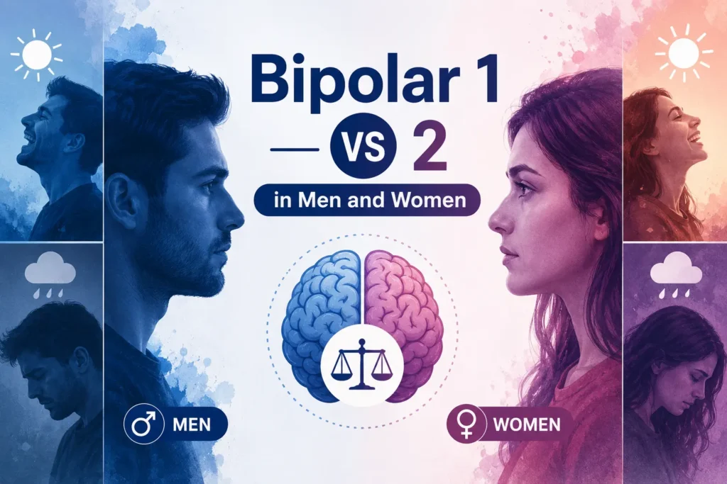 Bipolar 1 vs 2 in Men and Women