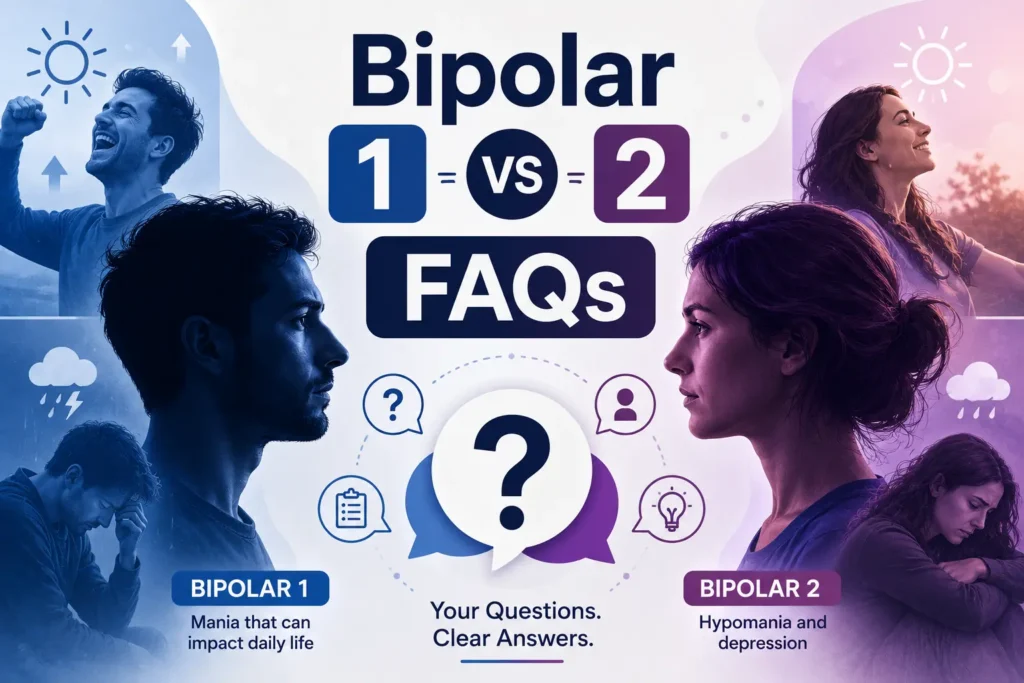 Bipolar 1 vs 2 FAQs